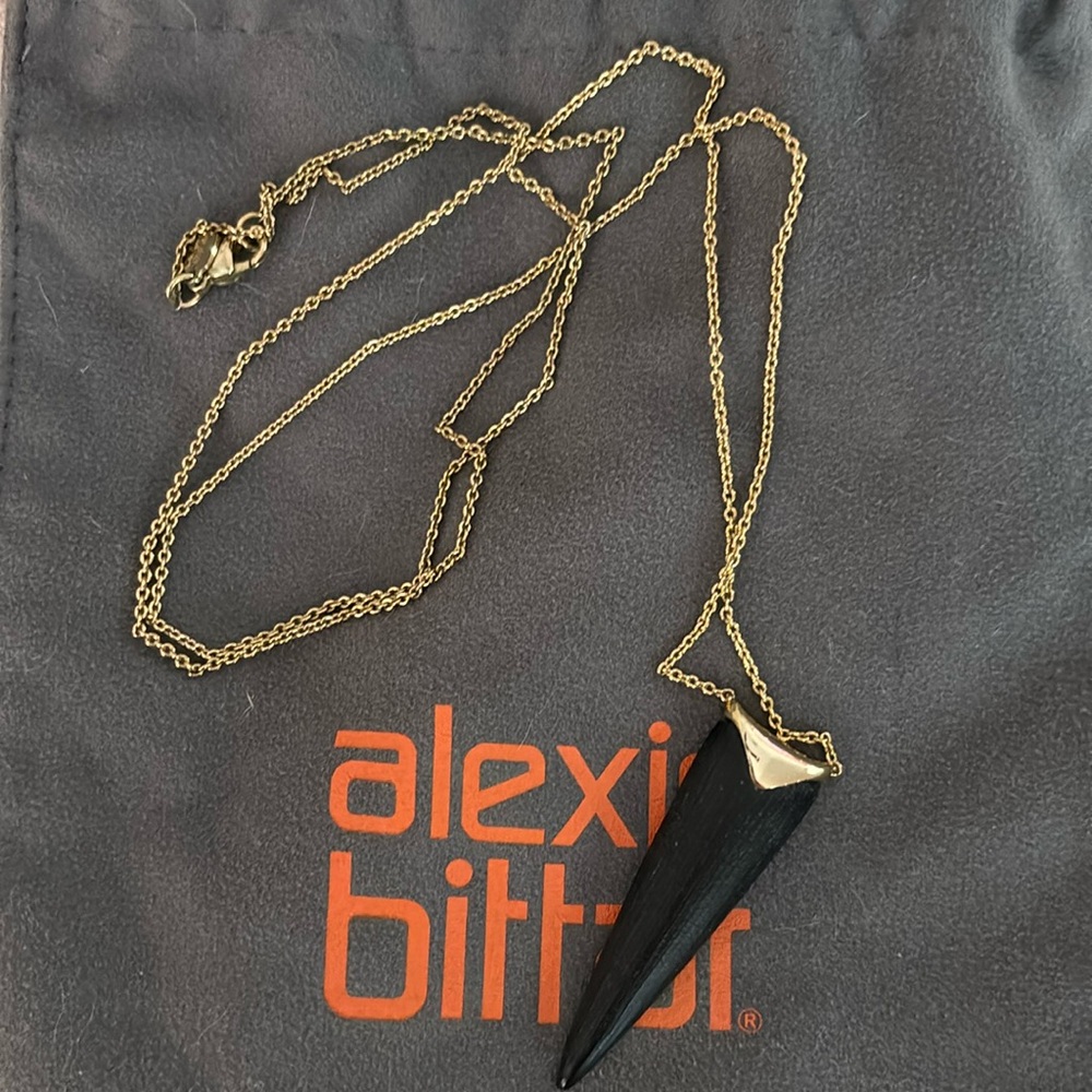 Triangular Pendant On Long Chain - image 1